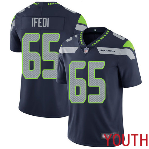 Seattle Seahawks Limited Navy Blue Youth Germain Ifedi Home Jersey NFL Football 65 Vapor Untouchable